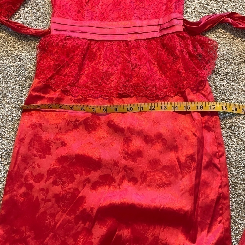 Gunne Sax vintage red lace peplum high neck dress - Picture 14 of 16